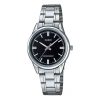 Casio Dress Series Black Waterproof Quartz 34mm 28.2mm Stainless Steel Strap Watch In Metallic