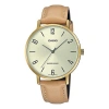 Casio Dress Series Classic Minimalistic Exquisite Fashion Champagne Watch 34mm Waterproof Strap Gold In Brown