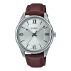 Casio Dress Series Vintage Businesses Men's Mens Silver Analog In Brown