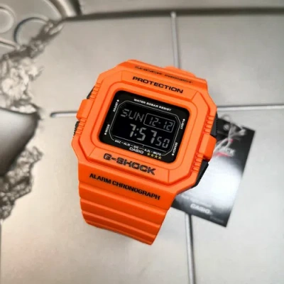 Pre-owned Casio Dw-d5500mr-4  G-shock Rescue Orange Series Digital Men's Wrist Watch