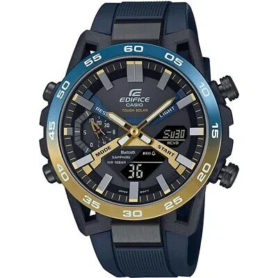 Pre-owned Casio Ecb-2000ynp-1ajf [edifice Nighttime Drive Series] Black Men Watch