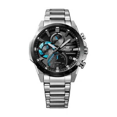 Pre-owned Casio Edifice Black Dial Silver Stainless Steel Strap Men Watch Eqs-940db-1bvudf