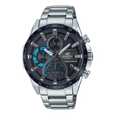 Pre-owned Casio Edifice Black Dial Silver Stainless Steel Strap Men Watch Eqs-940db-1bvudf