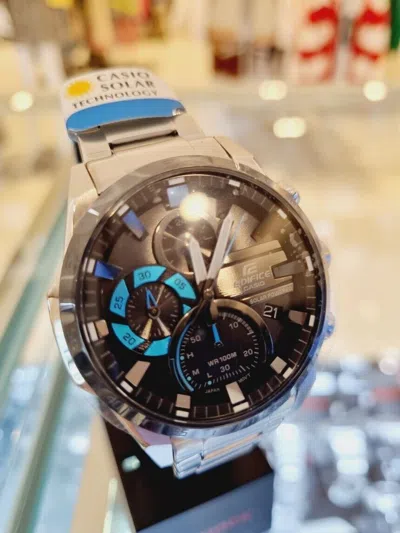 Pre-owned Casio Edifice Black Steel Strap Men Eqs-940db-1bvudf Watch Eqs Original