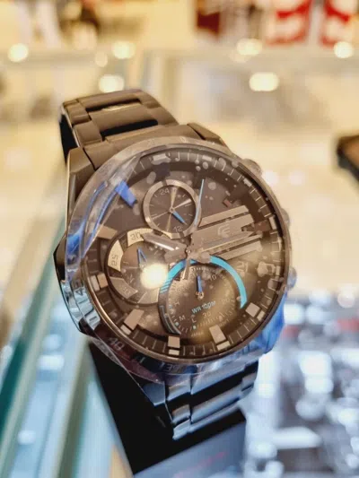 Pre-owned Casio Edifice Black Steel Strap Men Eqs-940dc-1bvudf Watch Original