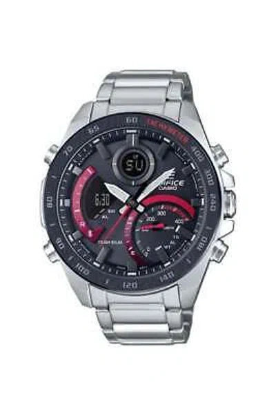 Pre-owned Casio Edifice Bluetooth Chronograph Gents Watch Ecb-900db-1aer