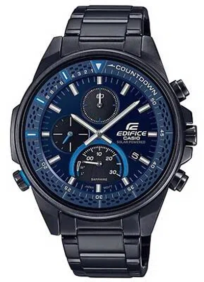 Pre-owned Casio Edifice Chronograph Stopwatch Solar Powered Efs-s590dc-2a 100m Mens Watch