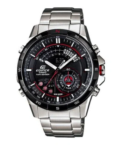 Pre-owned Casio Edifice Chronograph Twin Sensor Stainless Steel Men's Watch Era-200db-1a
