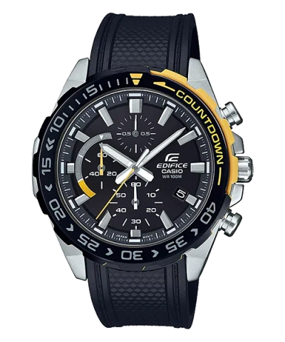 Pre-owned Casio Edifice Countdown Bezel 1/10-second Stop Date Display Efr-566pb-1a