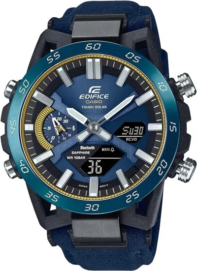 Pre-owned Casio Edifice Ecb-2000ss-2ajr 50th Anniversary Model Navy Men's Watch Japan