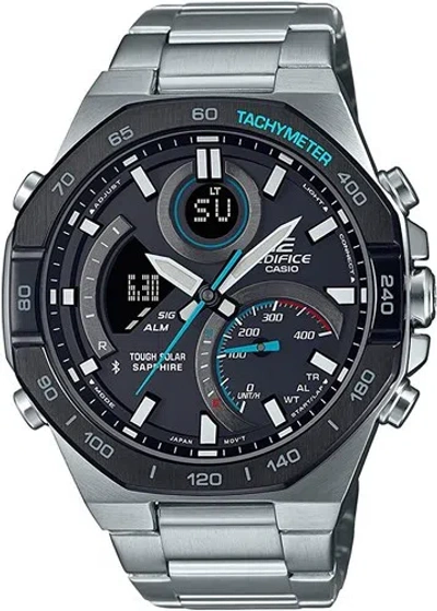 Pre-owned Casio Edifice Ecb-950ydb-1ajf Analog Digital Solar Bluetooth Mobile Watch Men's