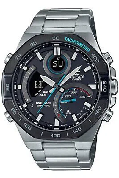 Pre-owned Casio Edifice Ecb-950ydb-1ajf Bluetooth Solar Analog Digital Watch 48mm