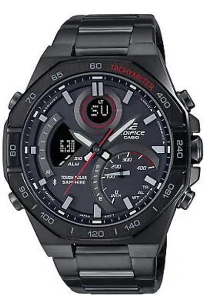 Pre-owned Casio Edifice Ecb-950ydc-1ajf Bluetooth Solar Analog Digital Watch Black 48mm