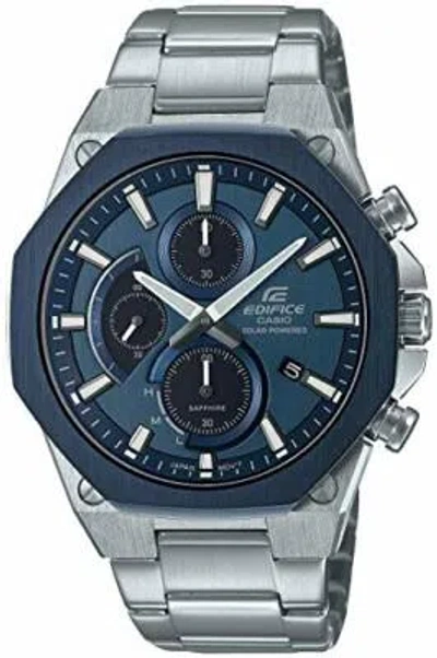 Pre-owned Casio Edifice Efs-s570ydb-2ajf Sport Chronograph Sapphire Solar Radio Men Watch