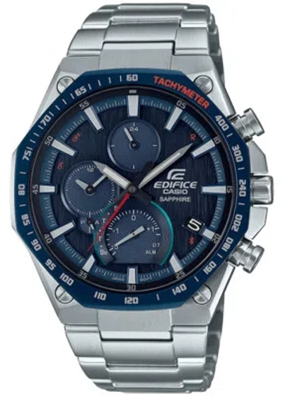Pre-owned Casio Edifice Eqb-1100xydb-2ajf Blue Flat Bluetooth Men's Watch In Box