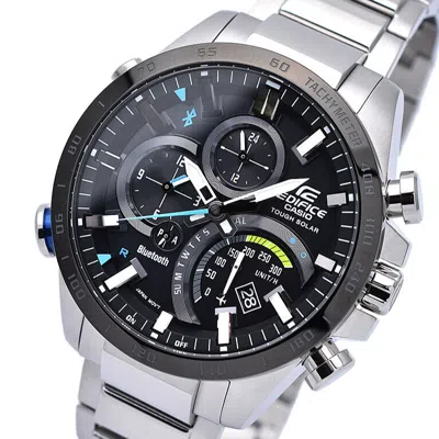 Pre-owned Casio Edifice Eqb-501xdb-1ajf Time Traveler Bluetooth Solar Watch 48.1mm