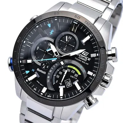 Pre-owned Casio Edifice Eqb-501xdb-1ajf Time Traveler Bluetooth Solar Watch 48.1mm