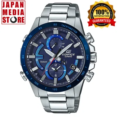 Pre-owned Casio Edifice Eqb-900db-2ajf Blue Dial Bluetooth Sport Solar Analog Men Watch