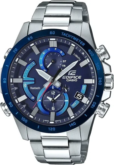 Pre-owned Casio Edifice Eqb-900db-2ajf Smartphone Link Solar Blue Men's Watch With Box