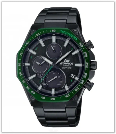 Pre-owned Casio Edifice Eqb1100xdc1a Black Ion Stainless Bluetooth Solar Sapphire Watch