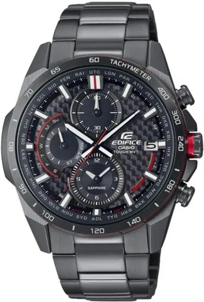 Pre-owned Casio Edifice Eqw-a2000dc-1ajf Carbon Dial Sport Solar Radio Atomic Men`s Watch