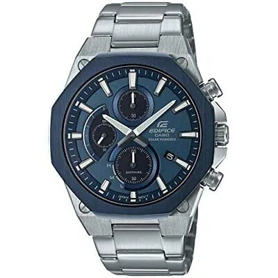 Pre-owned Casio Edifice Men Watch Efs-s570ydb-2ajf Sport Chronograph Sapphire Solar Radio