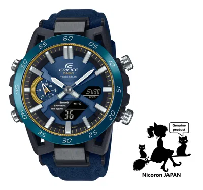 Pre-owned Casio Edifice Mens Watch Ecb-2000ss-2ajr Camp Climbing Blue Gold 50th