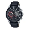 Casio Edifice Movement Leather Strap Analog Watch 'black Silver'