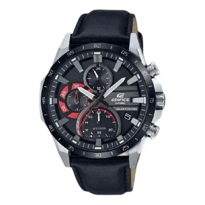 Casio Edifice Movement Leather Strap Analog Watch 'black Silver'