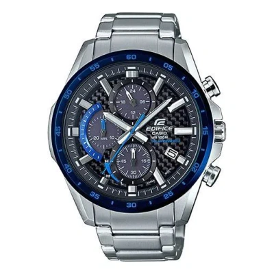 Casio Edifice Quartz Men'ses Black/blue/ Mens Silver Analog In Metallic