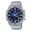 Casio Edifice Quartz Waterproof Blue Watch Dial Mens Blue Analog/digital Combo In Metallic