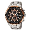 Casio Edifice Quartz Waterproof Mens Blackgold Analog In Silver