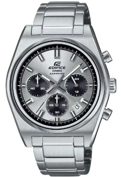 Pre-owned Casio Edifice Sapphire Stainless Steel Chronograph Men's Watch Efb-730d-7a