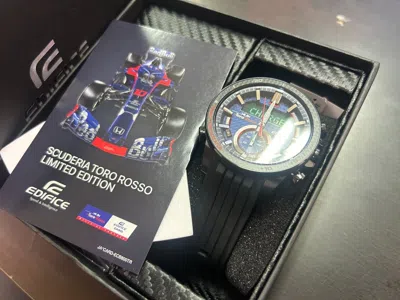Pre-owned Casio Edifice Scuderia Toro Rosso Limited Edition Smartphone Link Ecb-800tr-2ajr