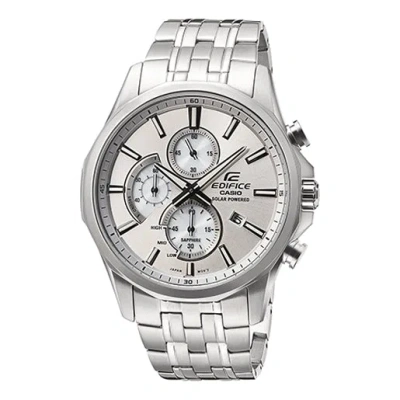Casio Edifice Series Vintage Classic Sports Stainless Steel Men's Quartz Waterproof Mens White Analo In Metallic