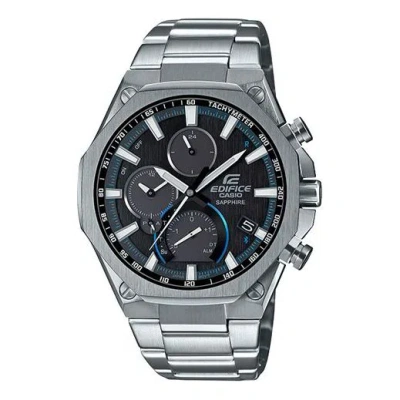CASIO CASIO EDIFICE SOLAR POWERED MENS SILVERBLACK ANALOG