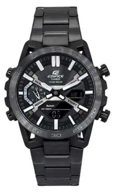 Pre-owned Casio Edifice Sospensione Bluetooth Mobile Link Ecb-2000dc-1b 100m Mens Watch