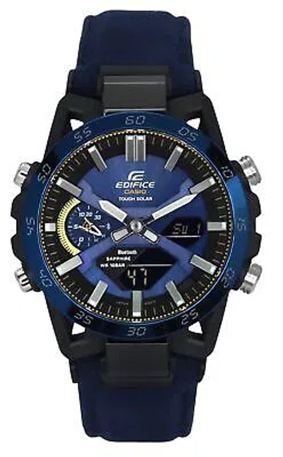 Pre-owned Casio Edifice Sospensione Dial Sports Tough Solar Men's Watch Ecb-2000ss-2a