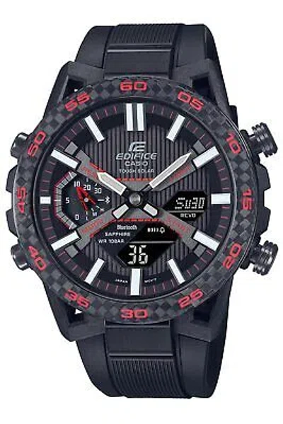 Pre-owned Casio Edifice Sospensione Ecb-2000ypb-1ajf Solar Men Watch Bluetooth Resin Band