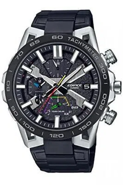 Pre-owned Casio Edifice Sospensione Eqb-2000ydc-1ajf Bluetooth Solar Men's Watch