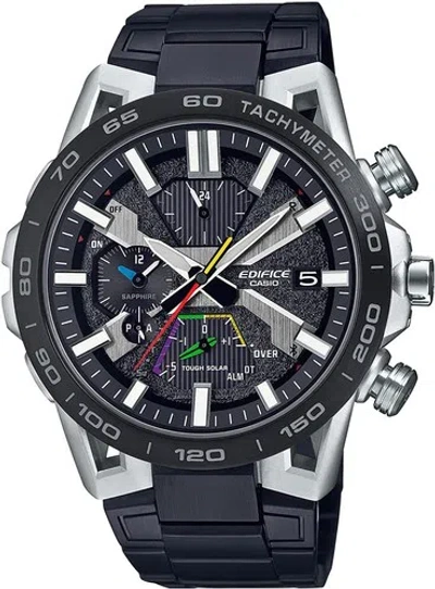 Pre-owned Casio Edifice Sospensione Eqb-2000ydc-1ajf Chrono Bluetooth Solar Watch Men