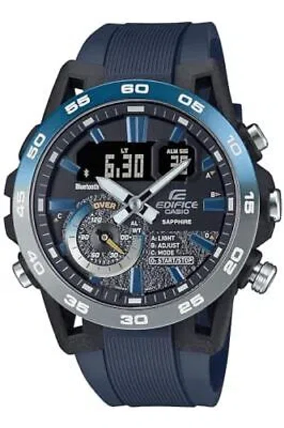 Pre-owned Casio Edifice Sospensione Men's Watch Ecb-40ynp-1ajf Blue Bluetooth
