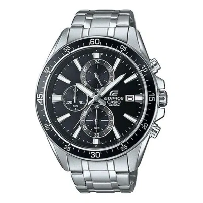 Casio Edifice Stainless Steel Strap Black Dial Mens Black Analog