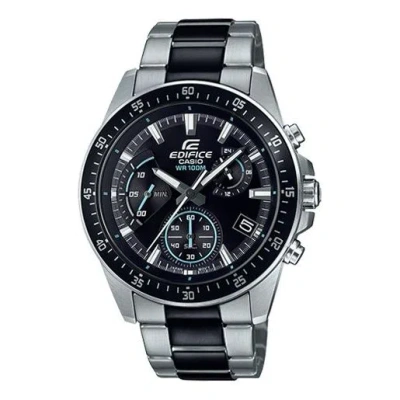 Casio Edifice Stainless Steel Strap Mens Silverblack Analog In Black