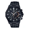 Casio Edifice Stainless Steel Strap Waterproof Sapphire Crystal Solar Powered Mens Black Analog