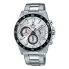 Casio Edifice Water-proof Blackframe Men's Chains Black Waterproof Mens Silver Analog In Metallic
