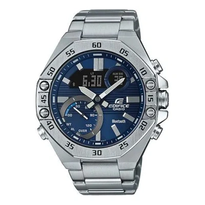 CASIO CASIO EDIFICE WATERPROOF ANALOG-DIGITAL WATCH 'SILVER BLUE'