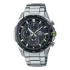 Casio Edifice Waterproof Analog Watch 'silver Black' In Metallic