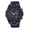 Casio Edifice Waterproof Sapphire Crystal Quartz Solar Powered Mens Black Analog