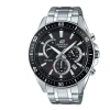 Casio Edifice Waterproof Sports Stainless Steel Strap Mens Black Analog In Metallic